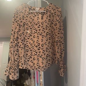 Cheetah work blouse